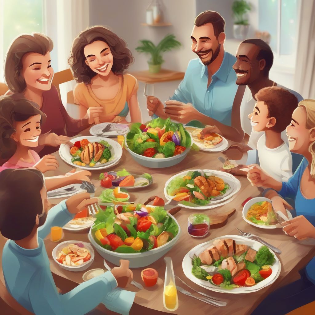 Family Enjoying Healthy Meal Together