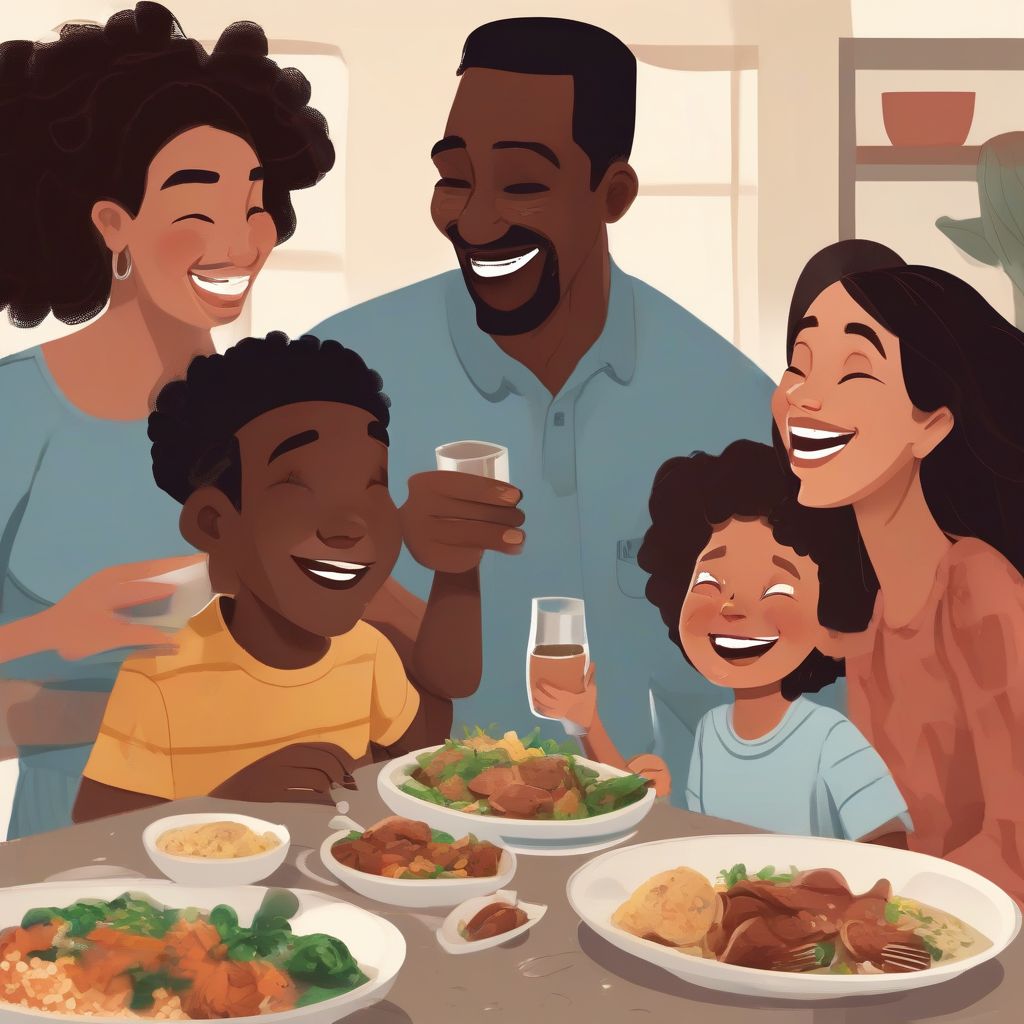 Family Enjoying Meal Together