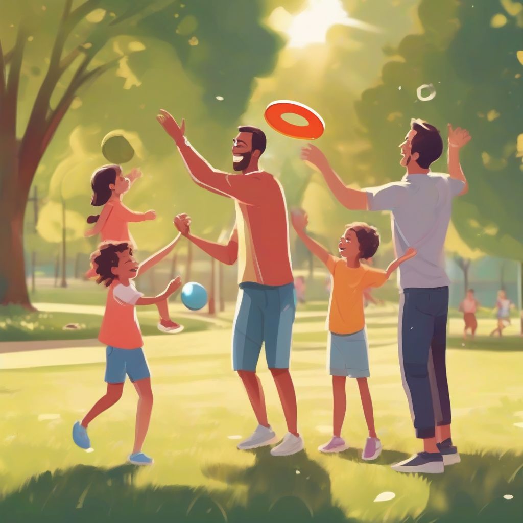 Family Playing Active Games in Park