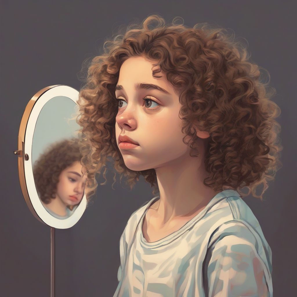 Teenager Looking in Mirror