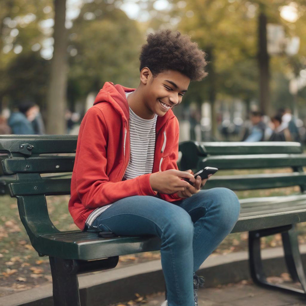 Teenager Using Smartphone