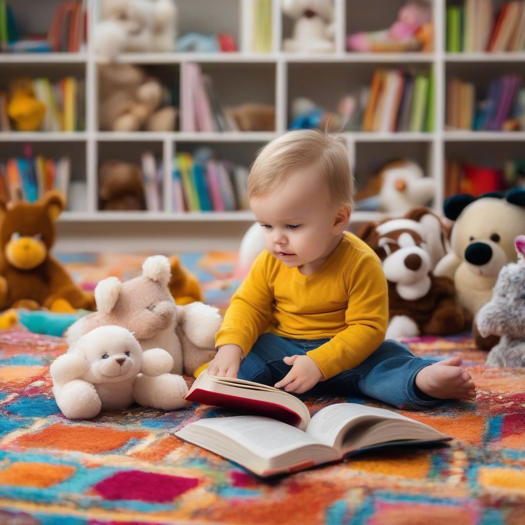 Toddler Reading a Book